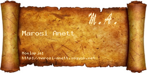 Marosi Anett névjegykártya